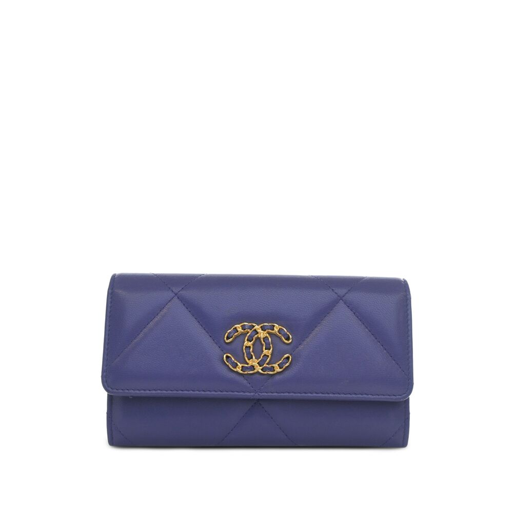 Pre-Loved Chanel Quilted Goatskin 19 Flap Long Wallet